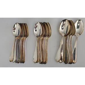 36 Vintage Andover Dessert Spoons Hotel Plate Victor S. Co. A1+ Overlay 1S